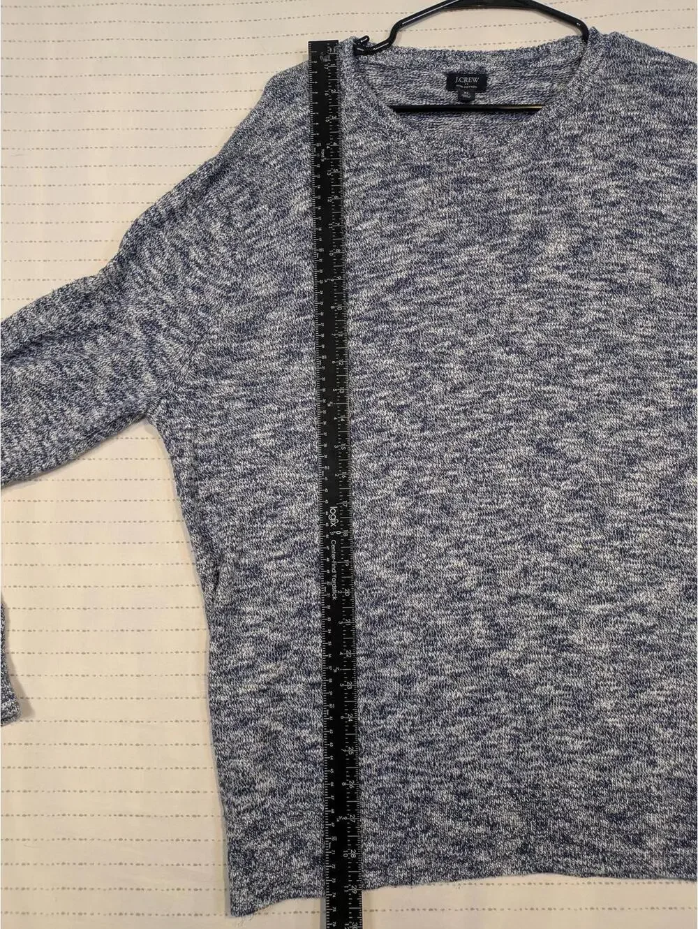 J.Crew Crewneck Knit Sweater Heathered Blue Casual Cotton Pullover Mens XL